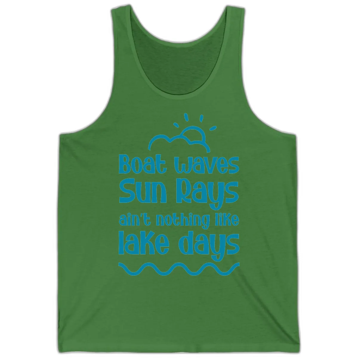Boat Waves Sun Rays Lake Days Tank in Leaf