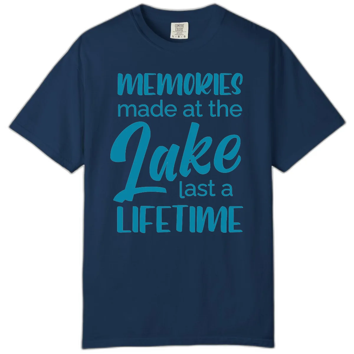 Memories Made at the Lake Last a Lifetime Comfort Color in Navy