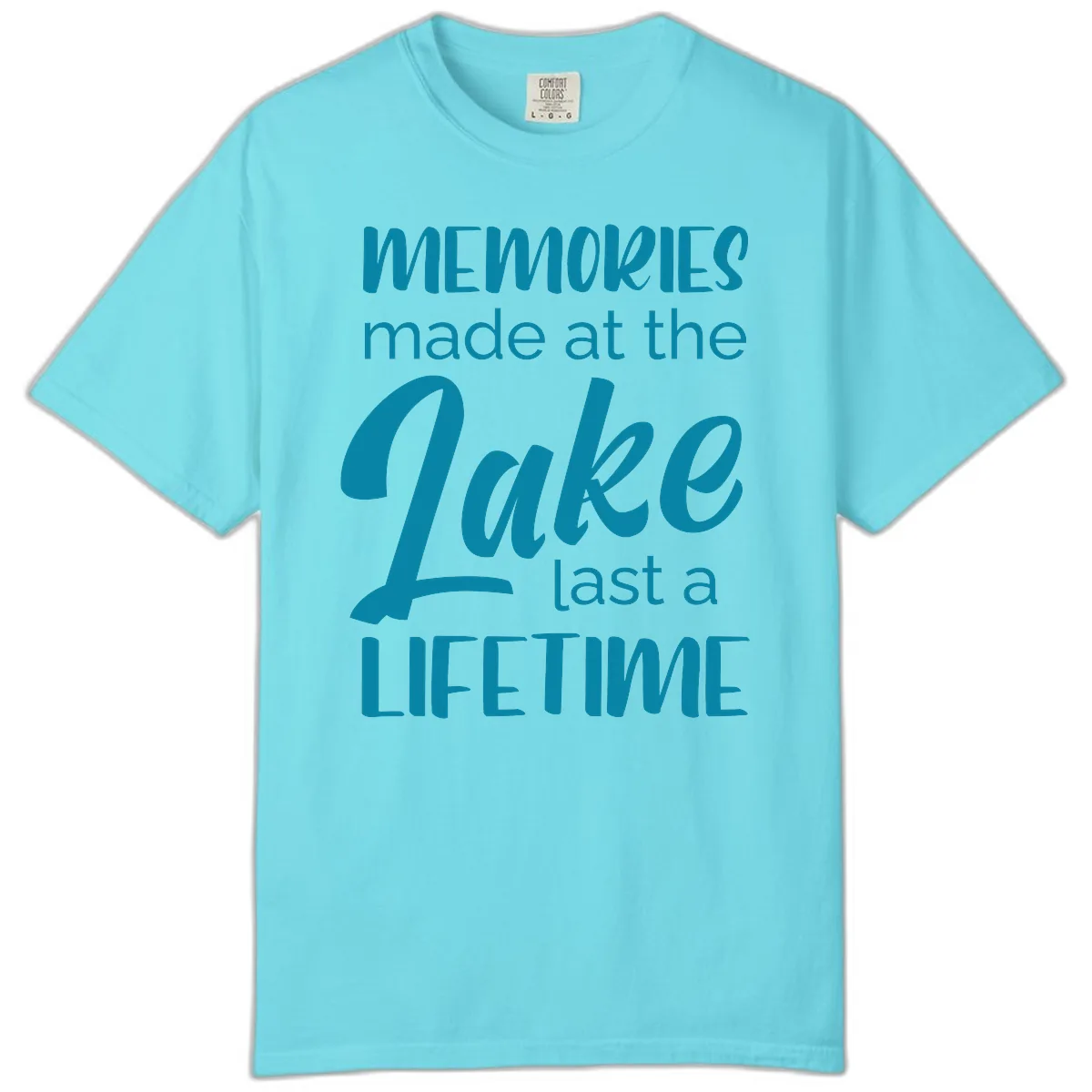 Memories Made at the Lake Last a Lifetime Comfort Color in Lagoon Blue