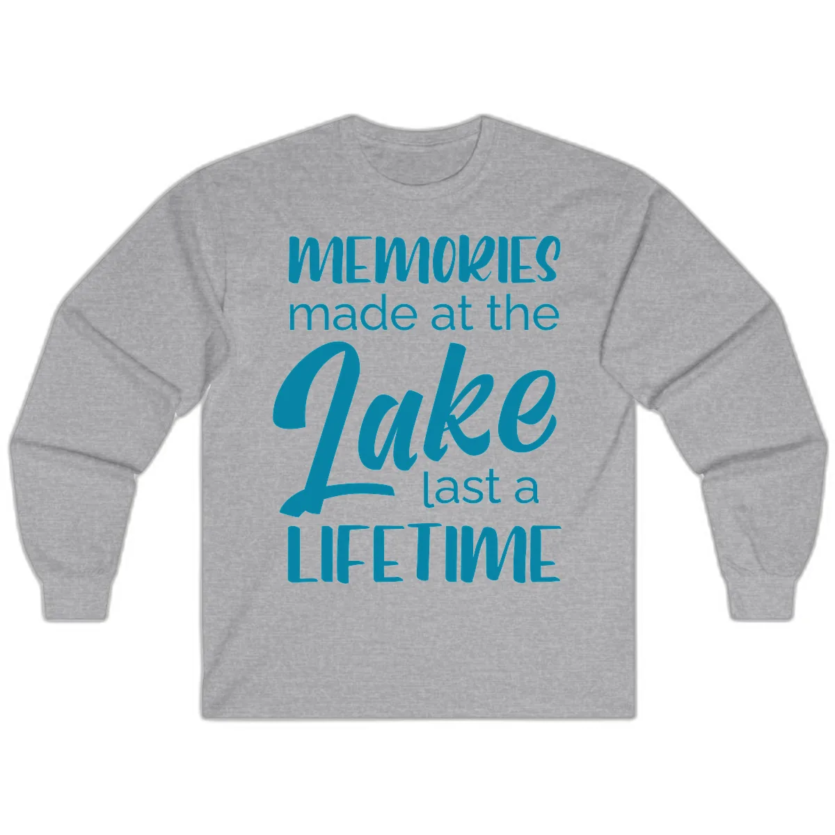 Memories Made at the Lake Last a Lifetime Long Sleeve in Sport Grey