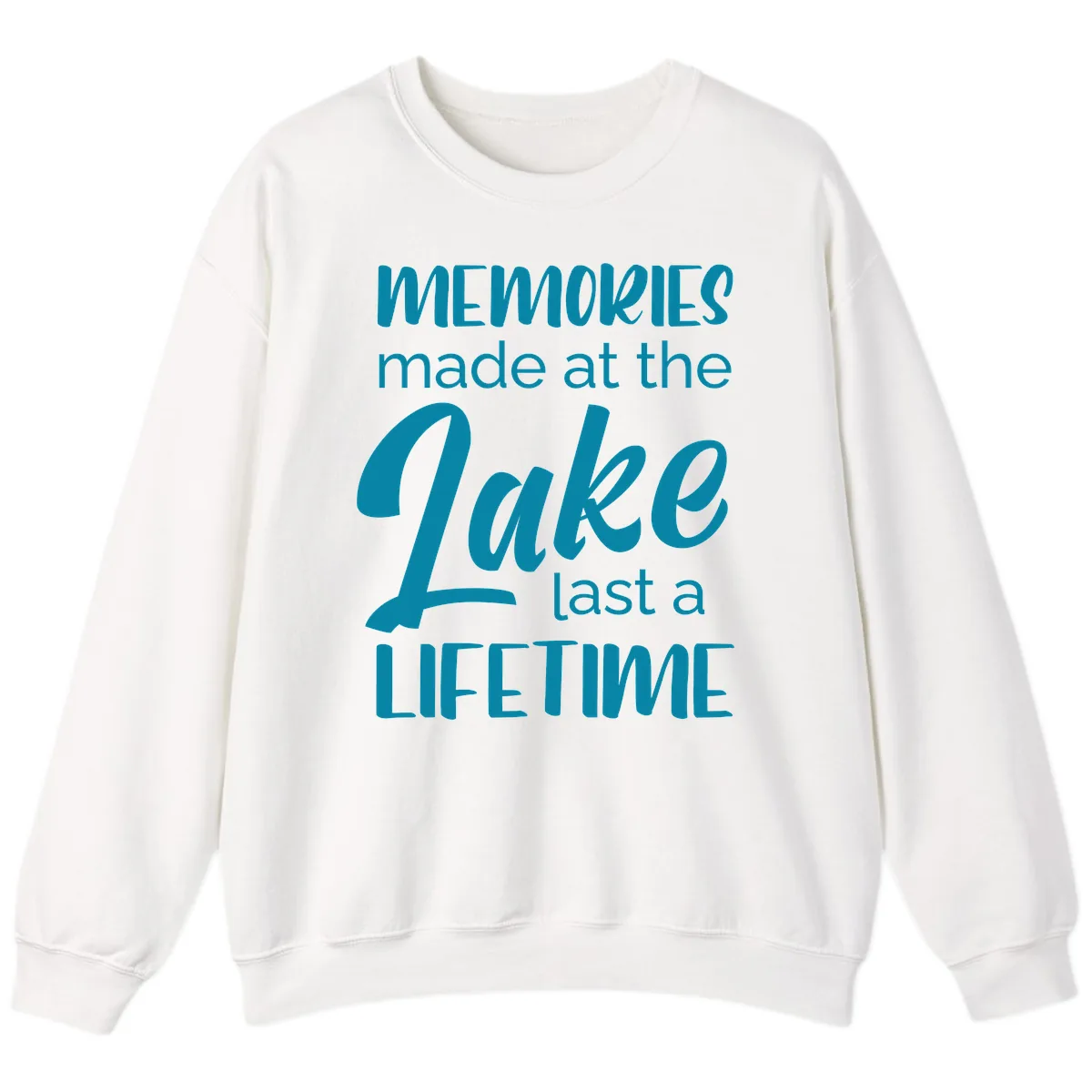 Memories Made at the Lake Last a Lifetime Sweatshirt in White