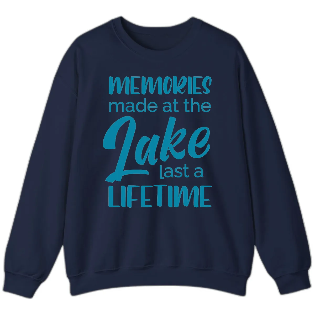 Memories Made at the Lake Last a Lifetime Sweatshirt in Navy