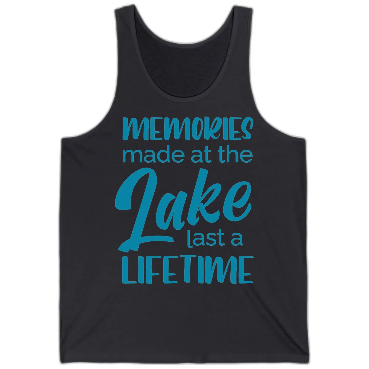 Memories Made at the Lake Last a Lifetime Tank in Dark Grey