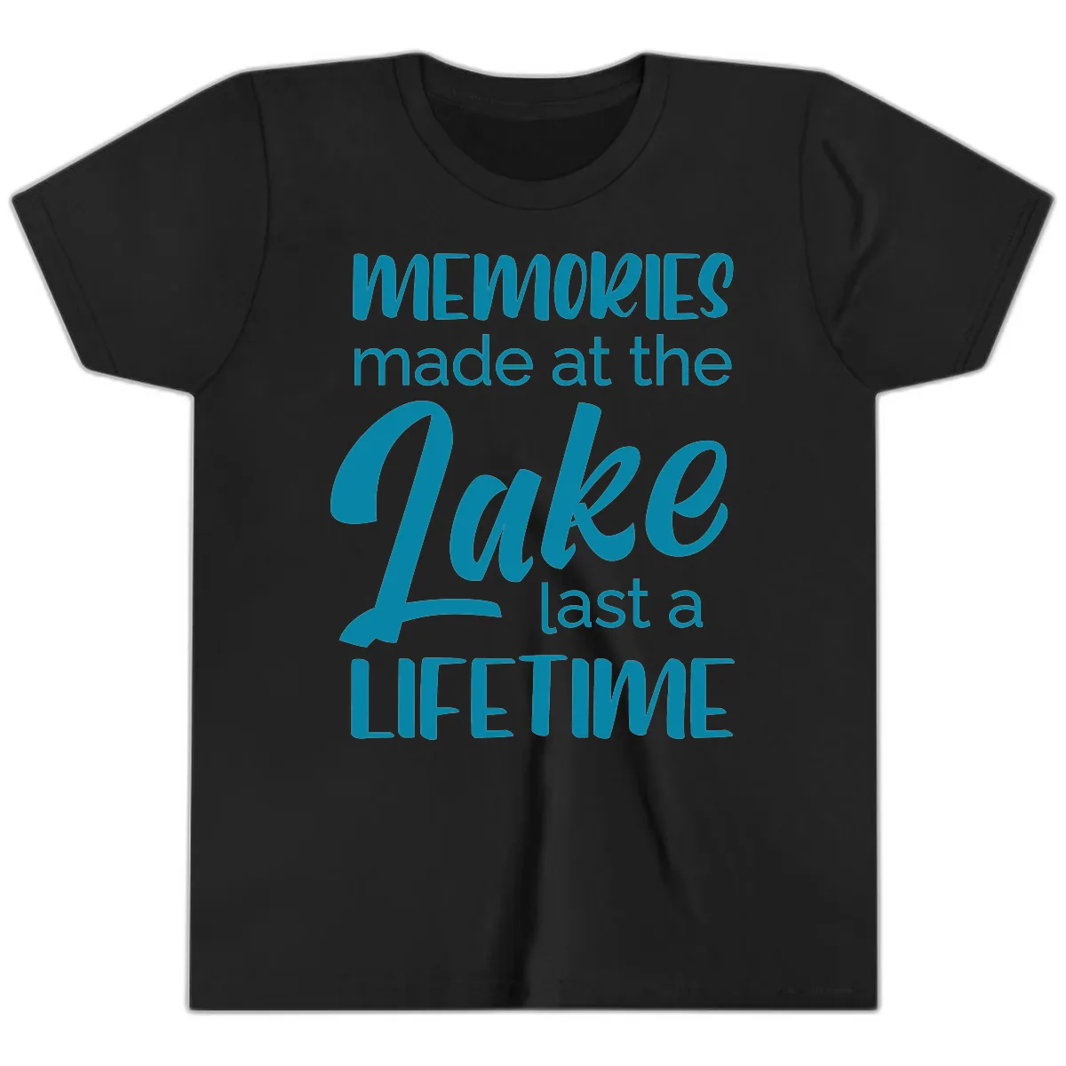Memories Made at the Lake Last a Lifetime Youth T-Shirt in Black