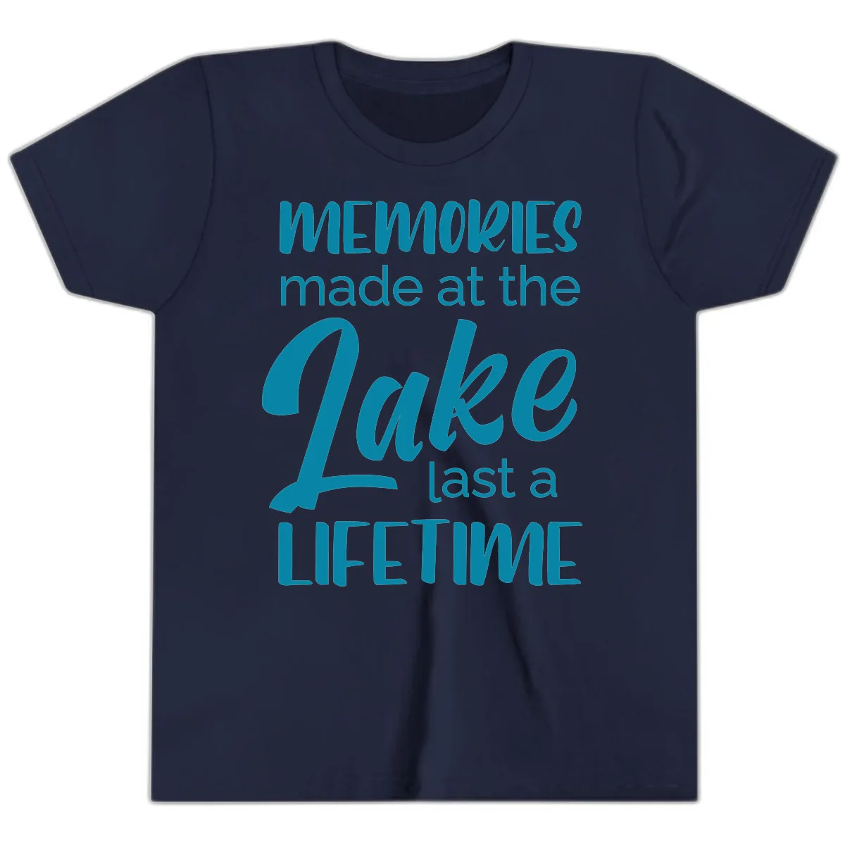 Memories Made at the Lake Last a Lifetime Youth T-Shirt in Navy