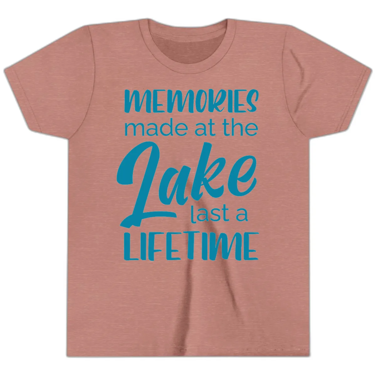 Memories Made at the Lake Last a Lifetime Youth T-Shirt in Heather Mauve