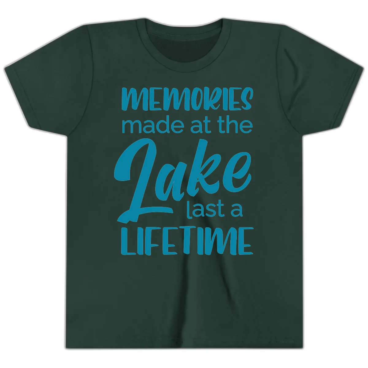 Memories Made at the Lake Last a Lifetime Youth T-Shirt in Forest