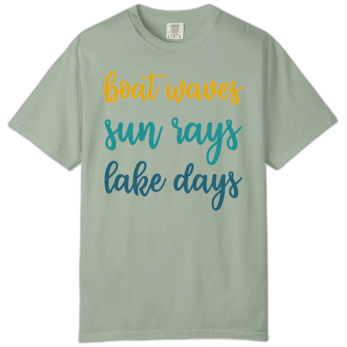 Boat Waves Sun Rays Lake Days Comfort Color in Bay