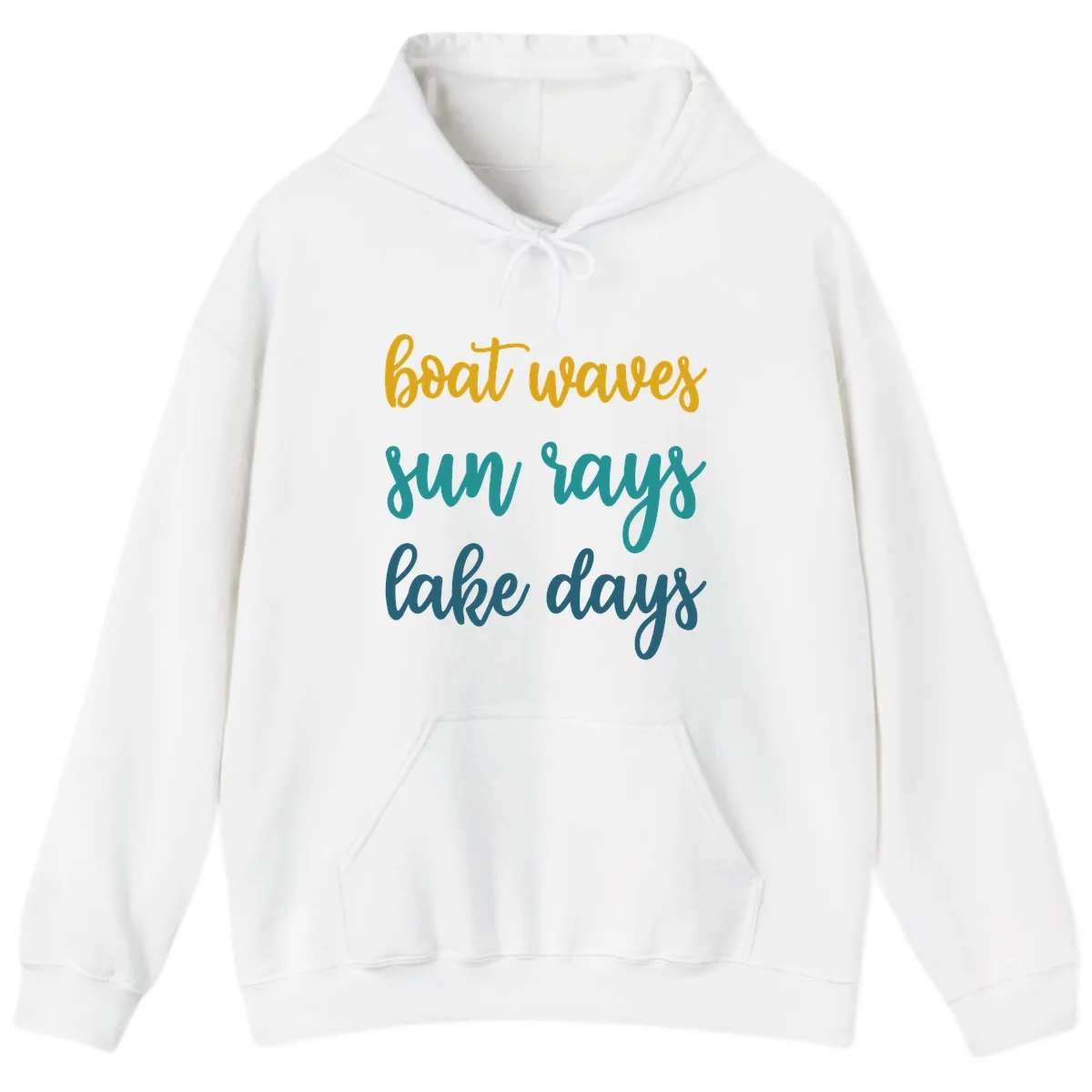 Boat Waves Sun Rays Lake Days Hoodie in White