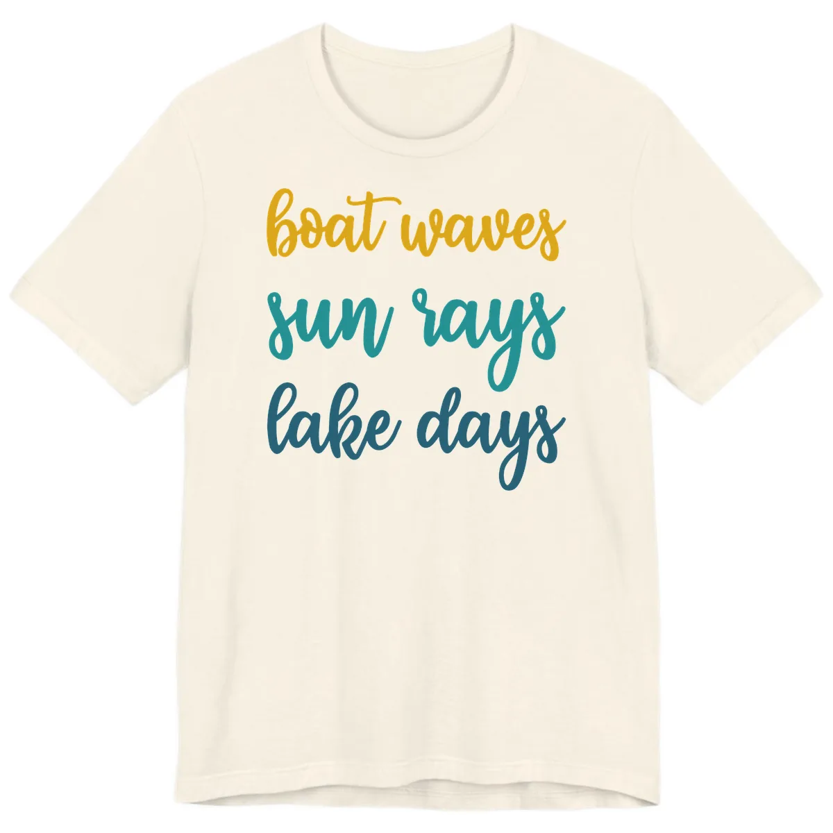 Boat Waves Sun Rays Lake Days Premium T-Shirt in Natural