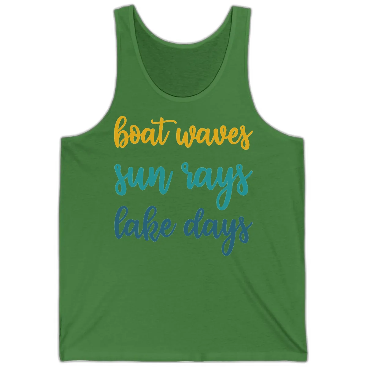 Boat Waves Sun Rays Lake Days Tank in Leaf