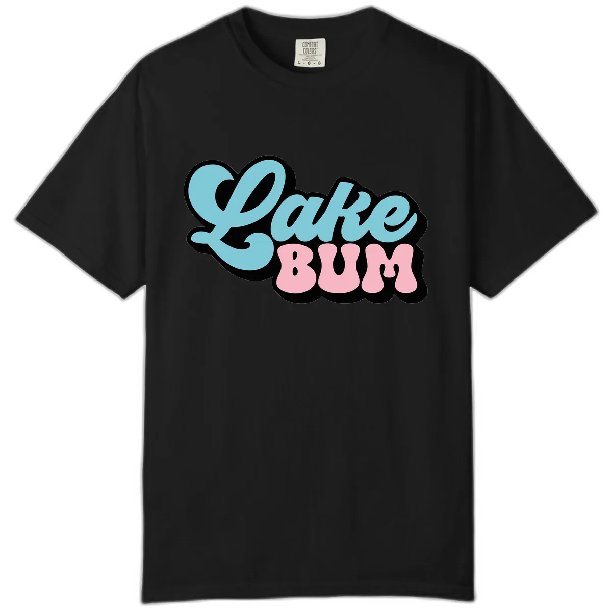 Lake Bum Retro Script Design Comfort Color in Black