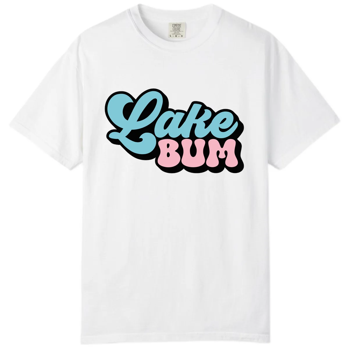 Lake Bum Retro Script Design Comfort Color in White