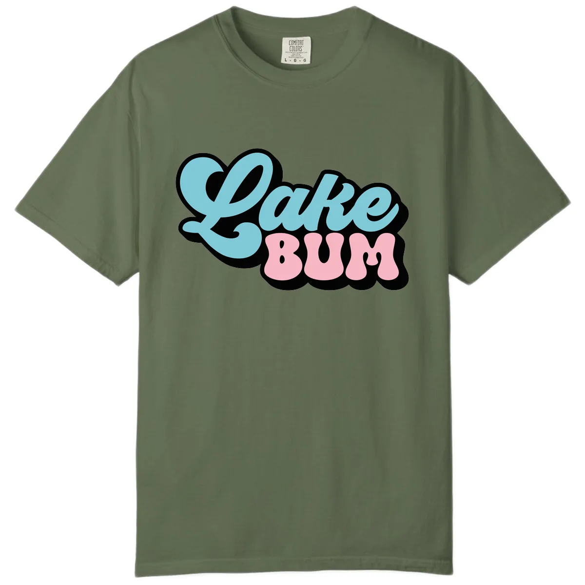 Lake Bum Retro Script Design Comfort Color in Sage