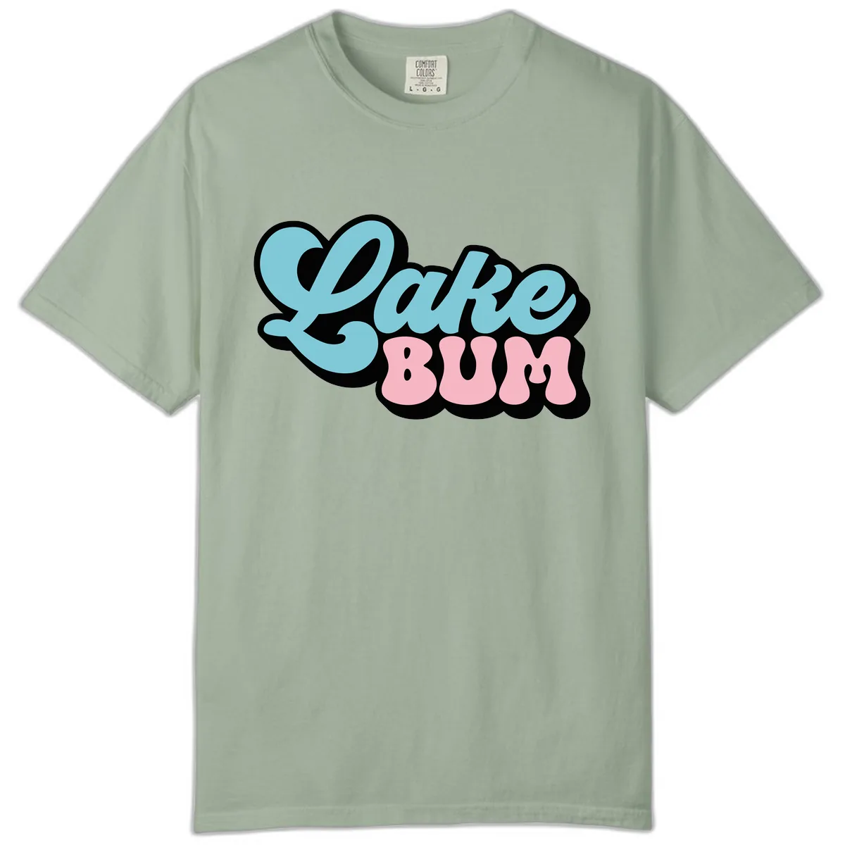 Lake Bum Retro Script Design Comfort Color in Bay