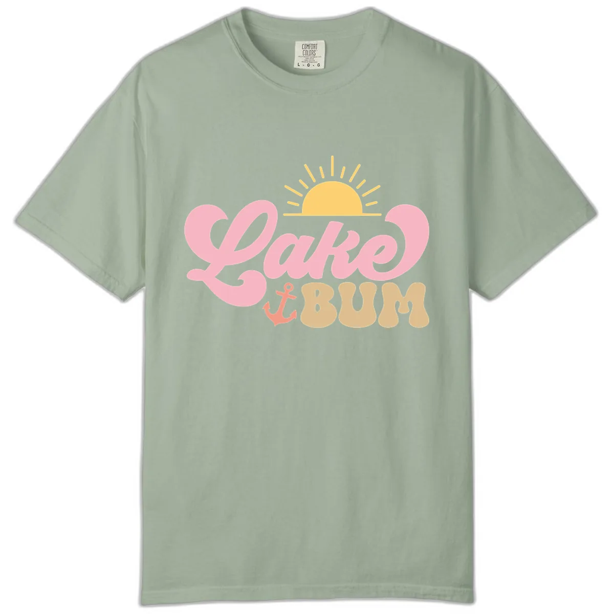 Lake Bum Retro Sun and Anchor Comfort Color in Bay