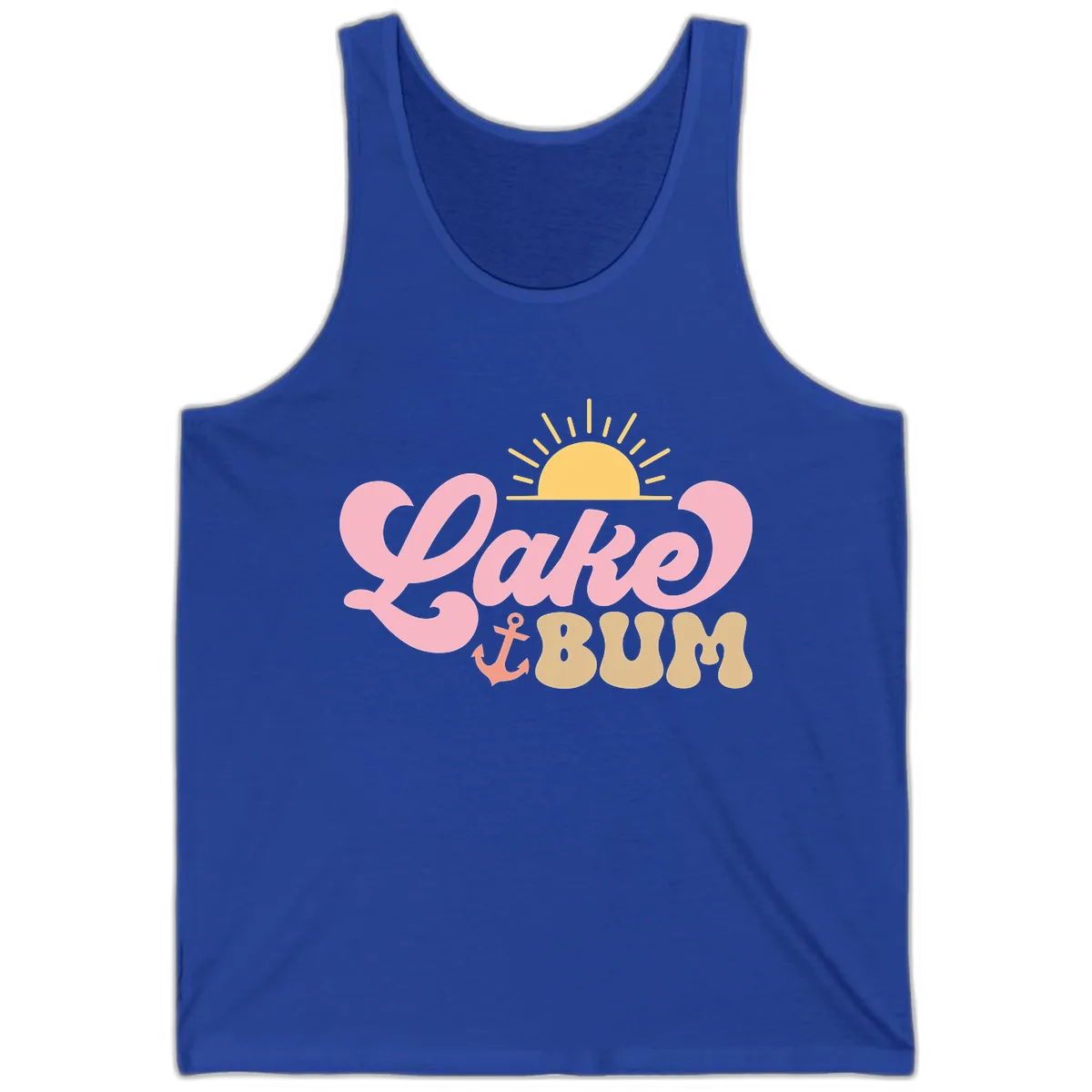 Lake Bum Retro Sun and Anchor Tank in True Royal