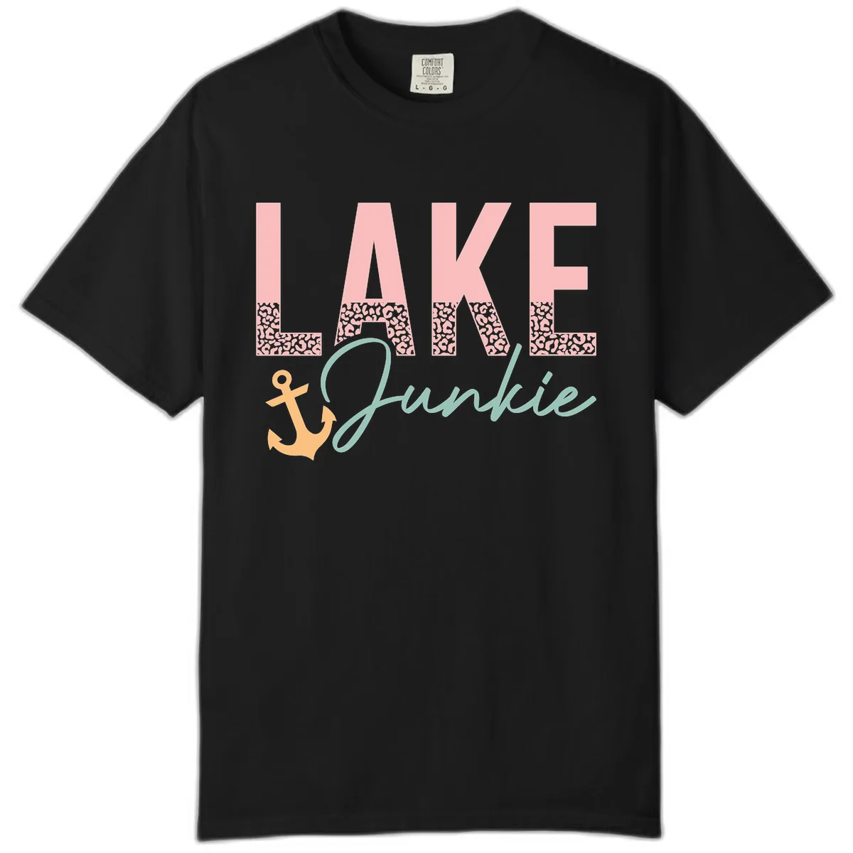 Lake Life Leopard Print Design Comfort Color in Black