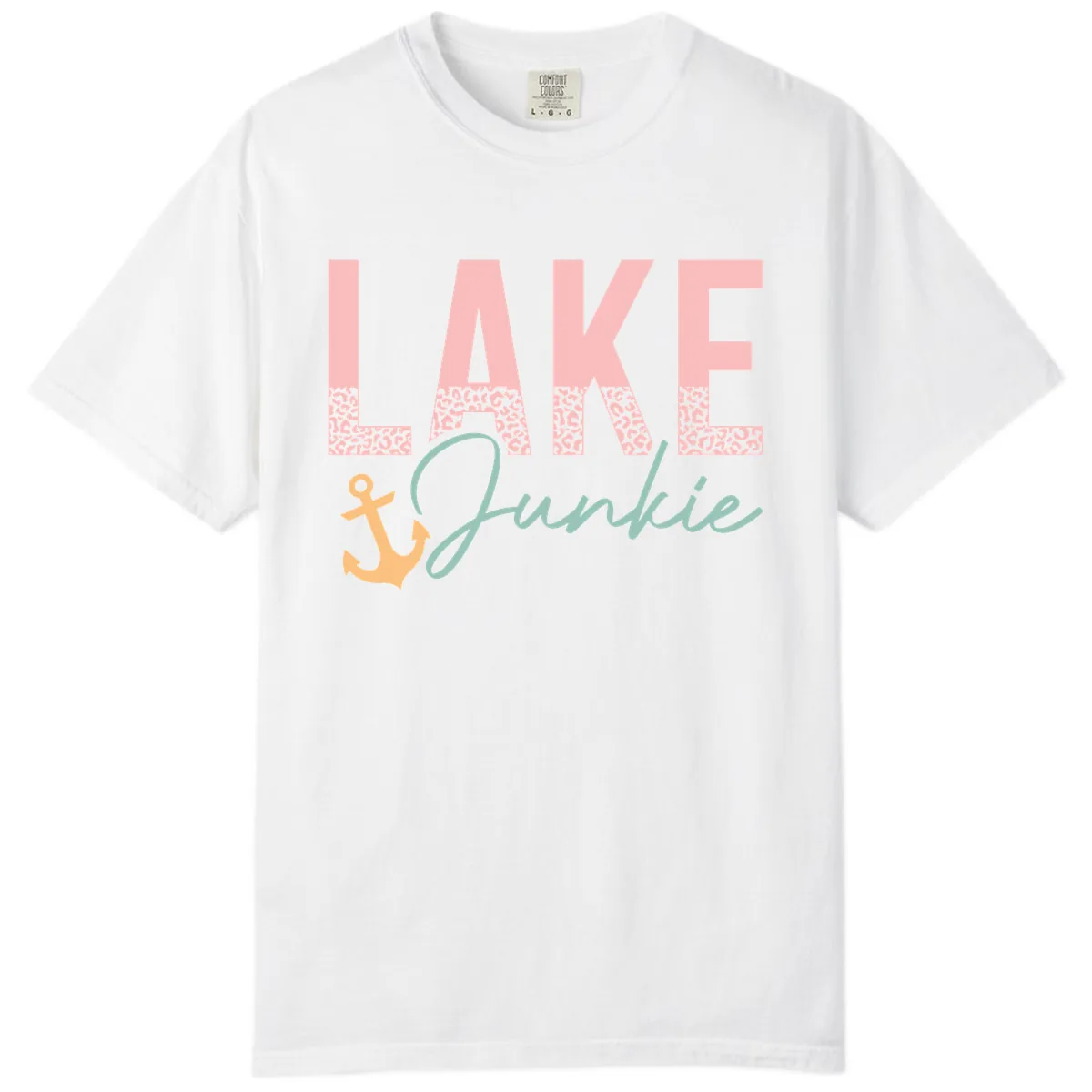 Lake Life Leopard Print Design Comfort Color in White