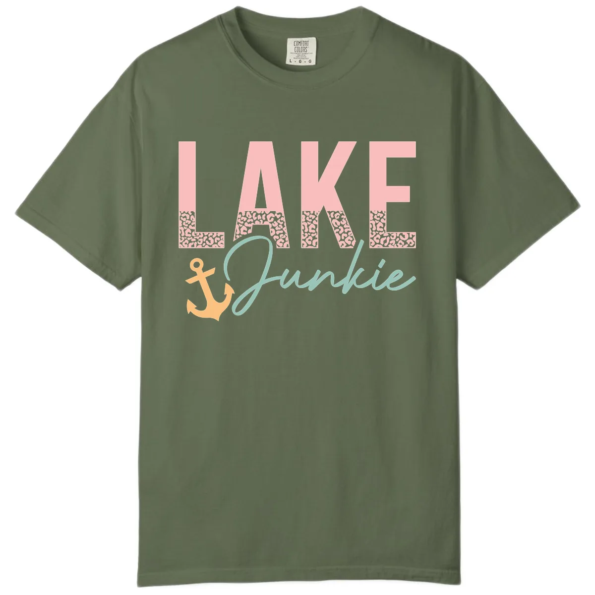 Lake Life Leopard Print Design Comfort Color in Sage