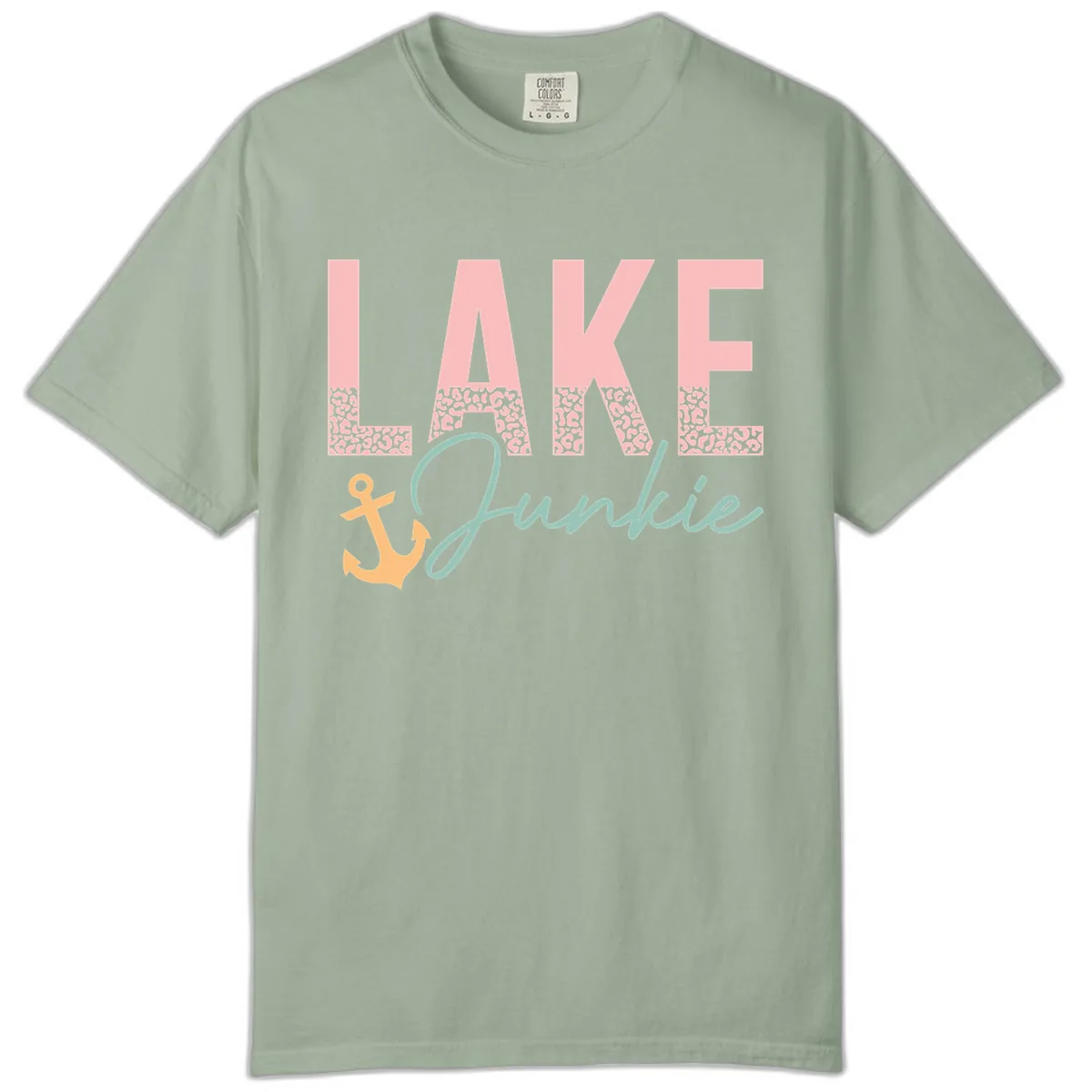 Lake Life Leopard Print Design Comfort Color in Bay
