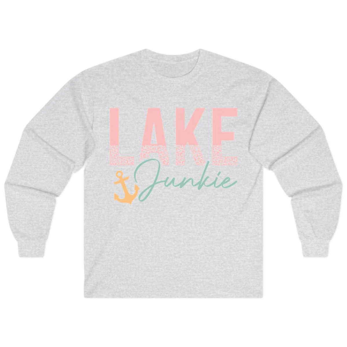 Lake Life Leopard Print Design Long Sleeve in Ash