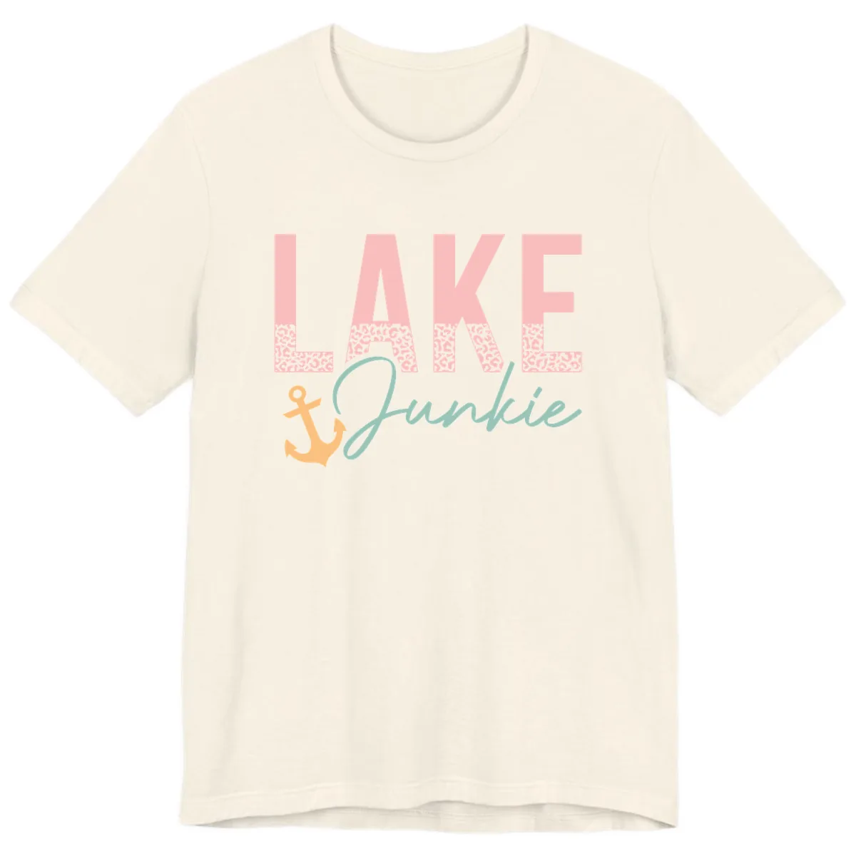 Lake Life Leopard Print Design Premium T-Shirt in Natural