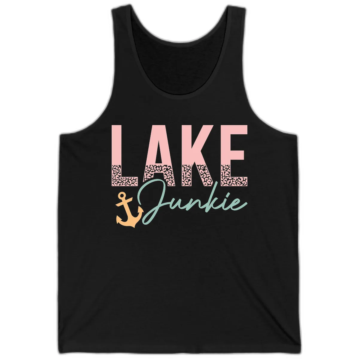 Lake Life Leopard Print Design Tank in Black