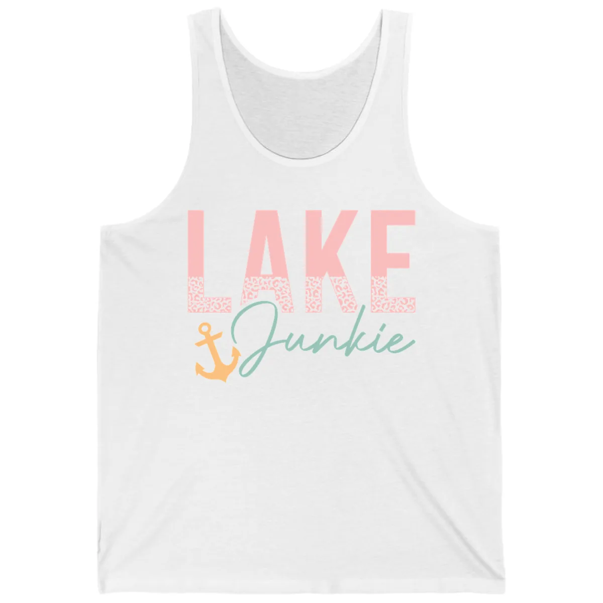 Lake Life Leopard Print Design Tank in White