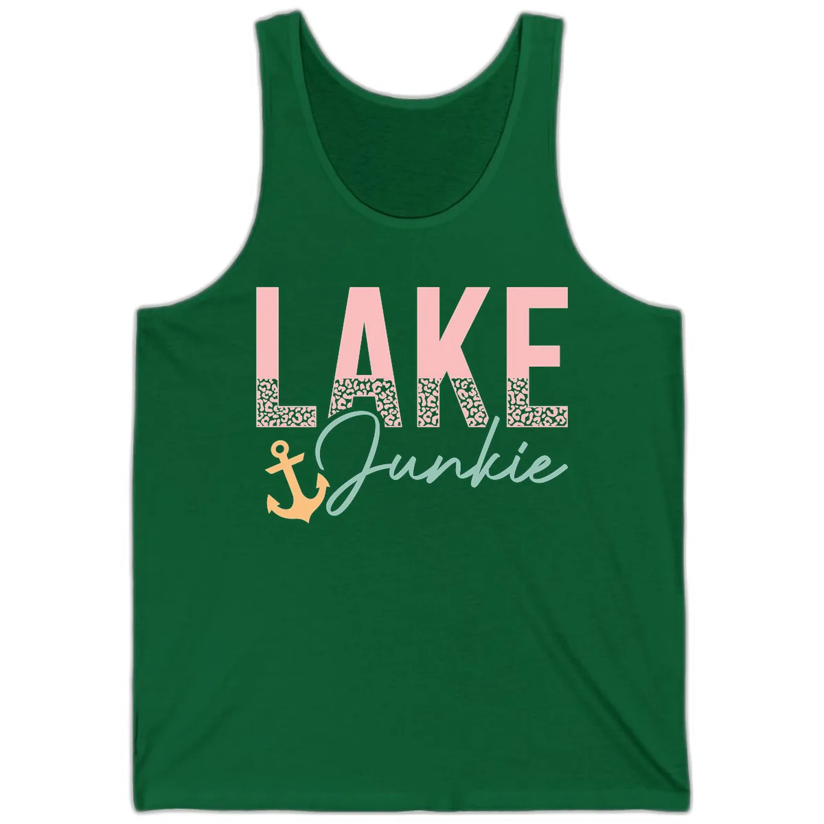 Lake Life Leopard Print Design Tank in Kelly