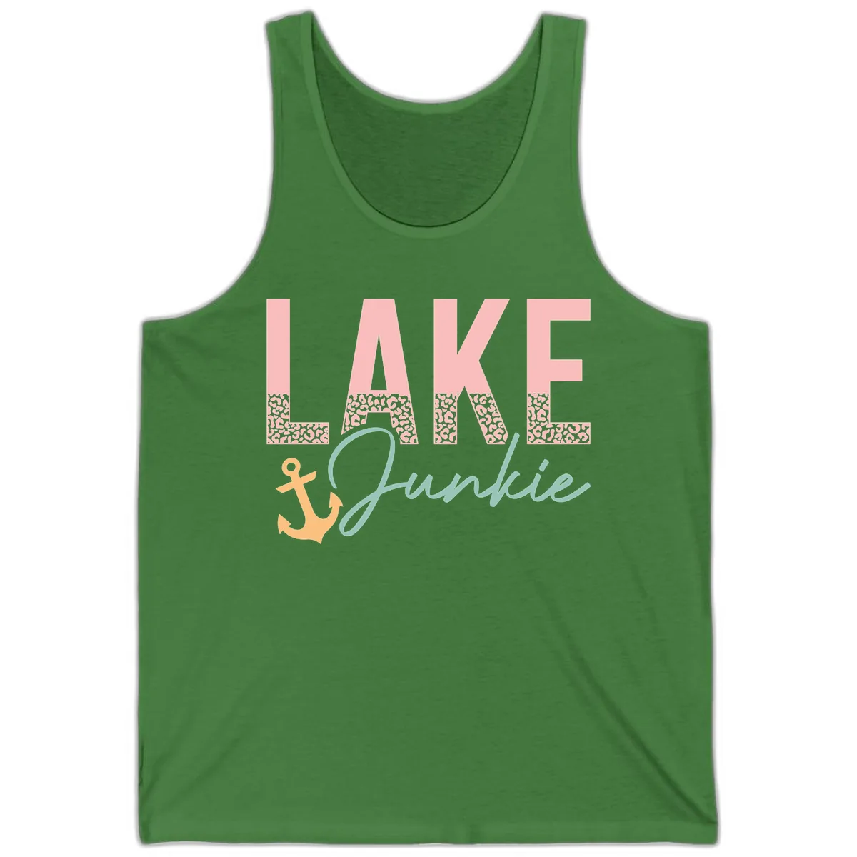 Lake Life Leopard Print Design Tank in Leaf