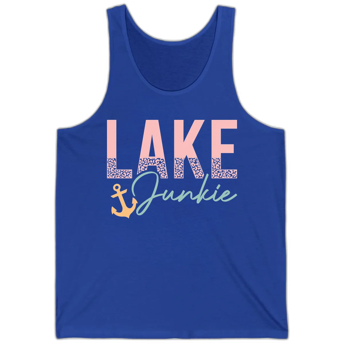 Lake Life Leopard Print Design Tank in True Royal