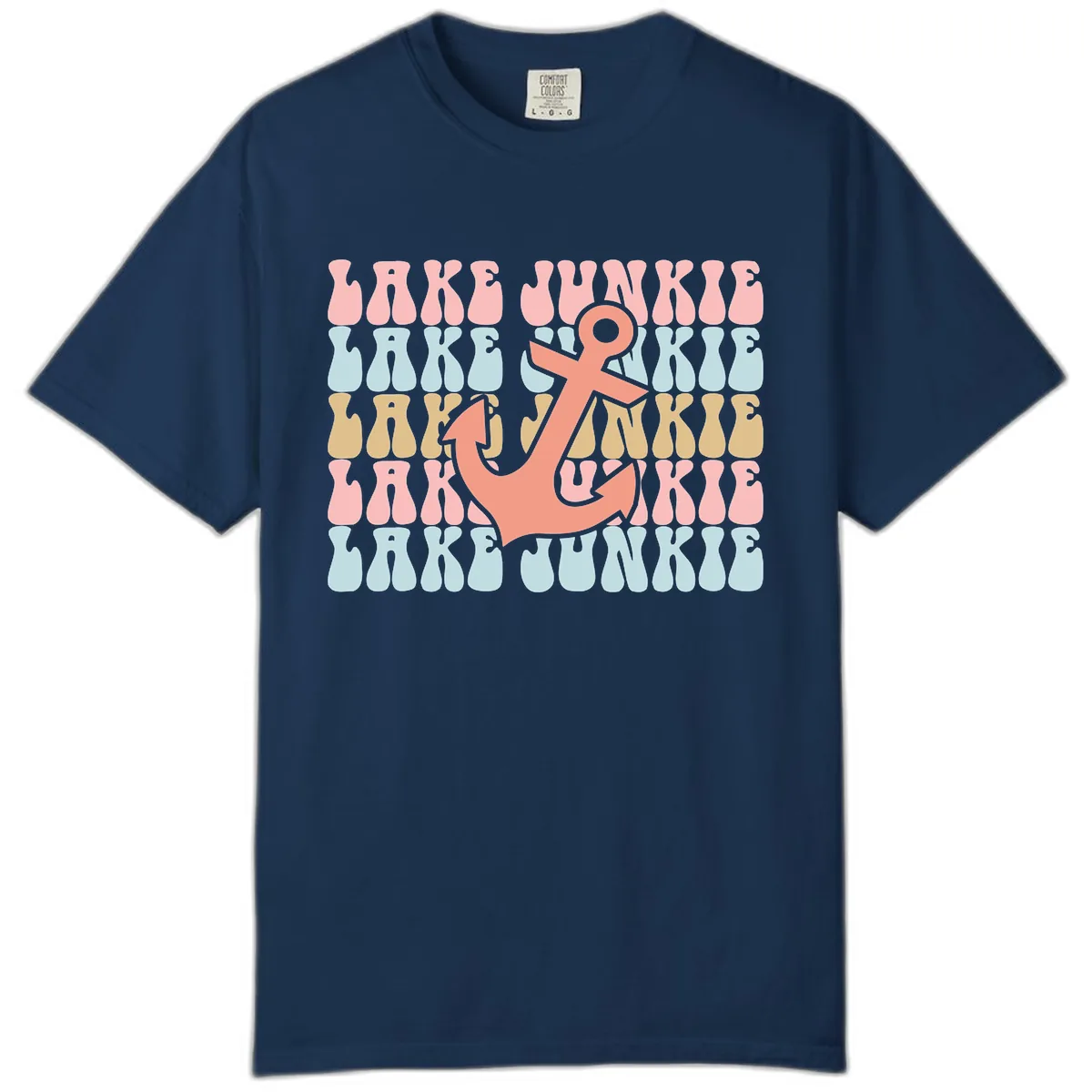 Lake Junkie Retro Anchor Comfort Color in Navy