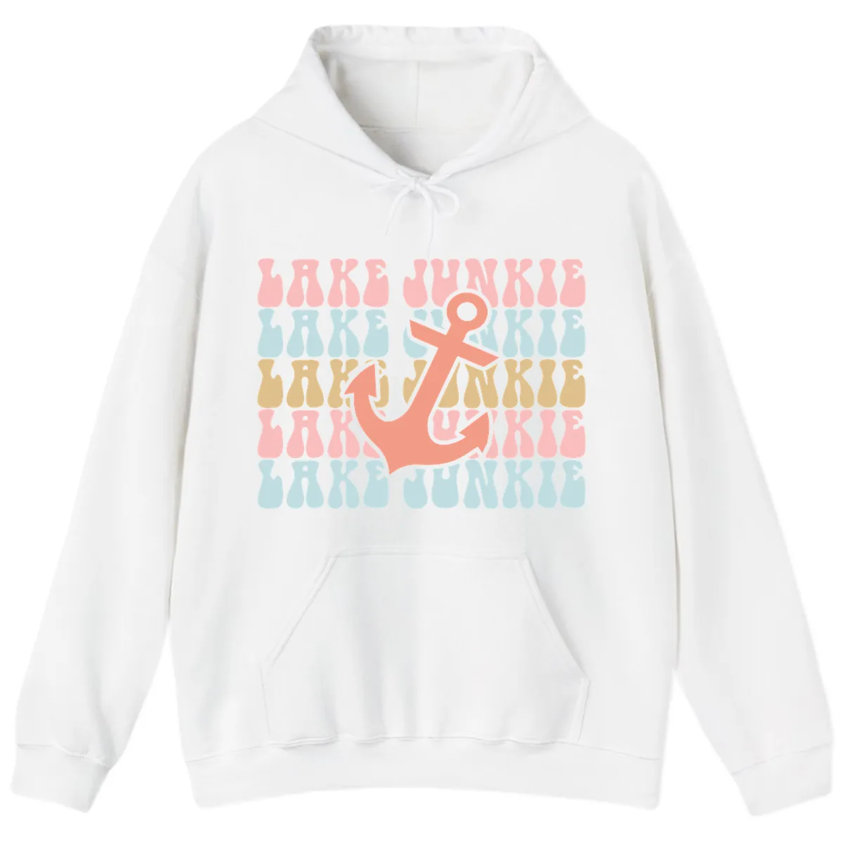 Lake Junkie Retro Anchor Hoodie in White