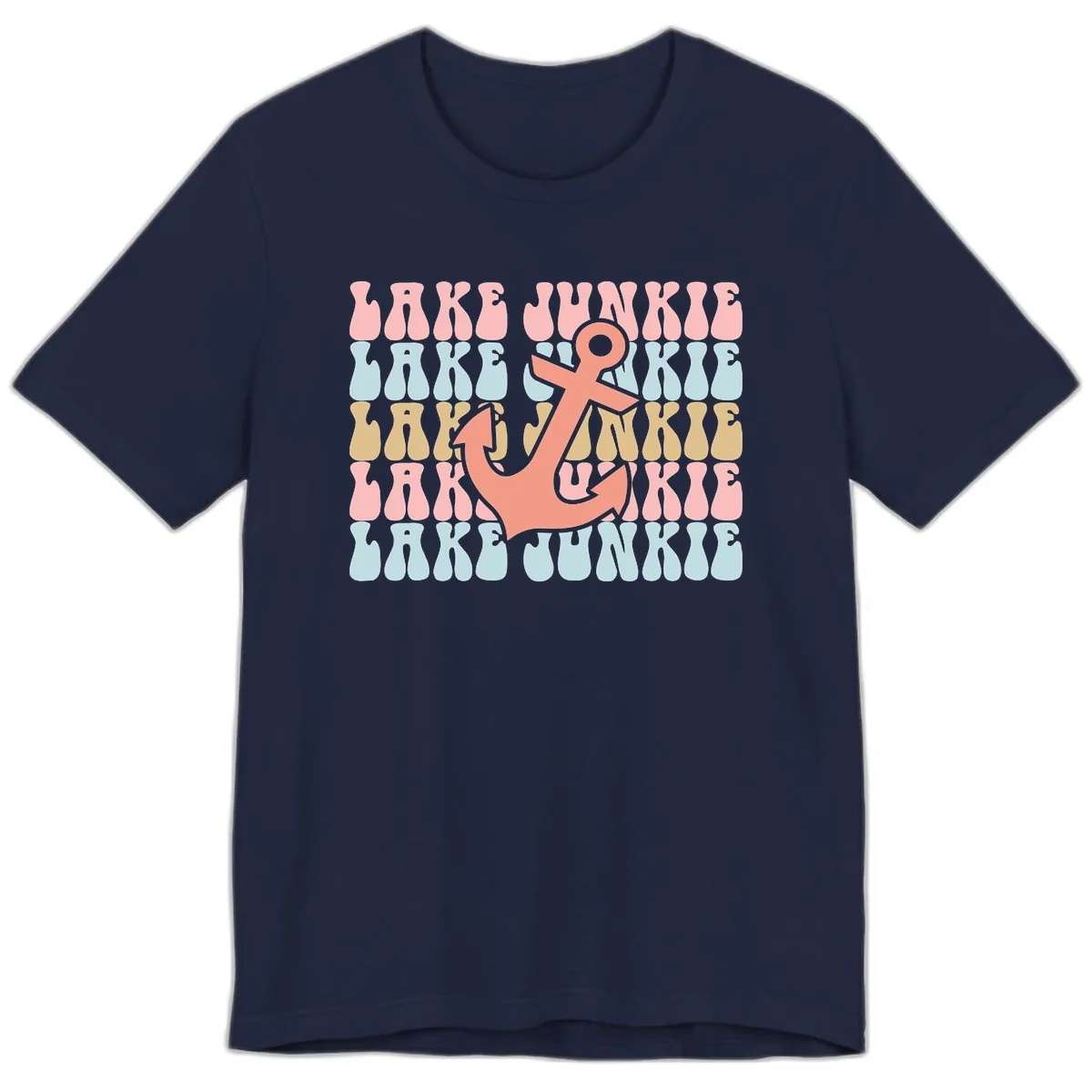 Lake Junkie Retro Anchor Premium T-Shirt in Navy