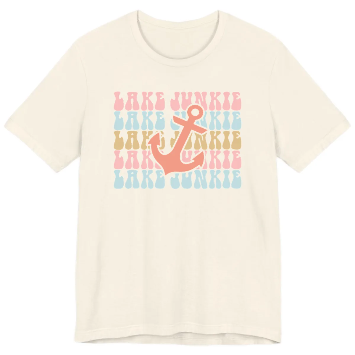 Lake Junkie Retro Anchor Premium T-Shirt in Natural