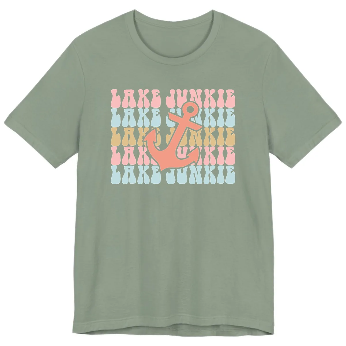 Lake Junkie Retro Anchor Premium T-Shirt in Sage