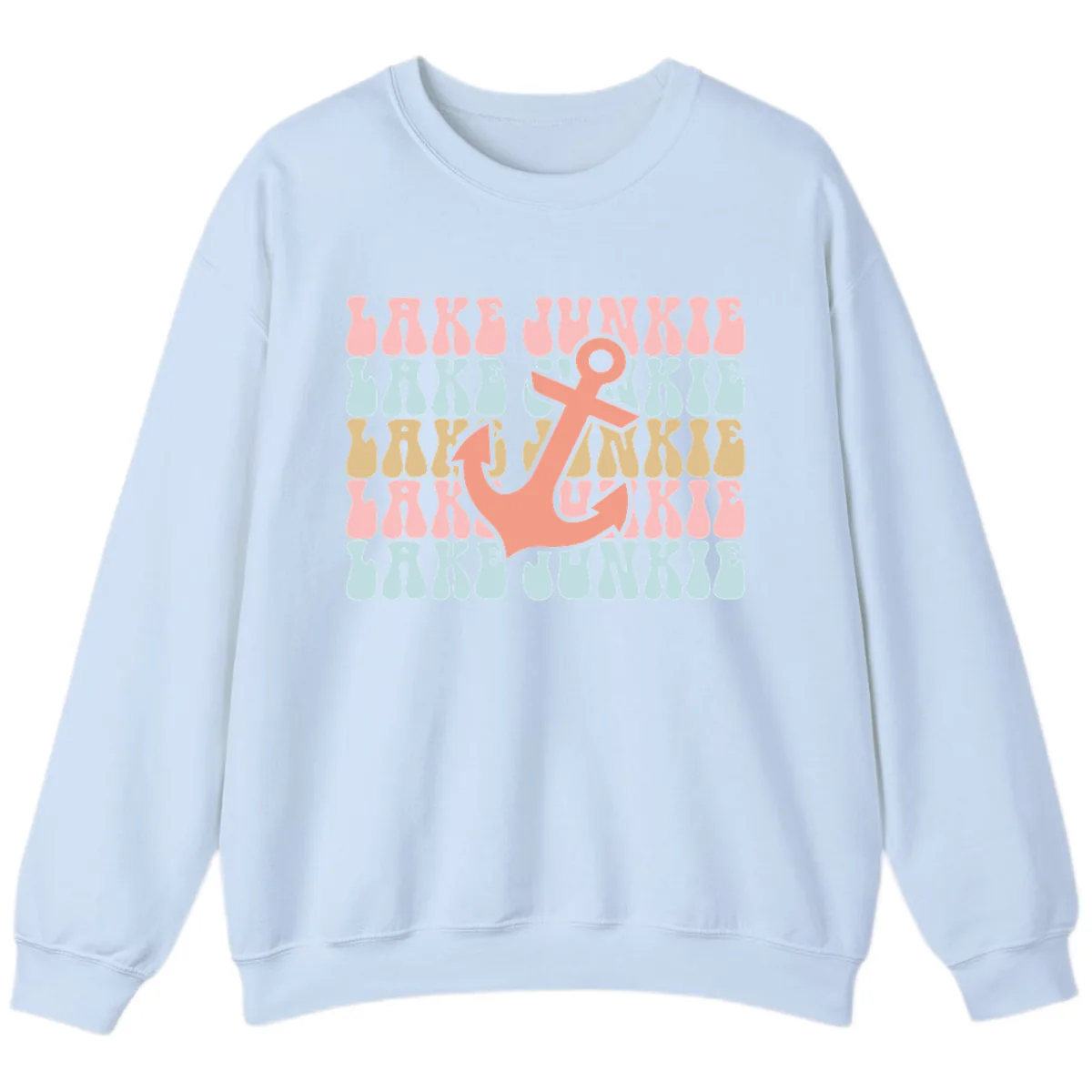 Lake Junkie Retro Anchor Sweatshirt in Light Blue