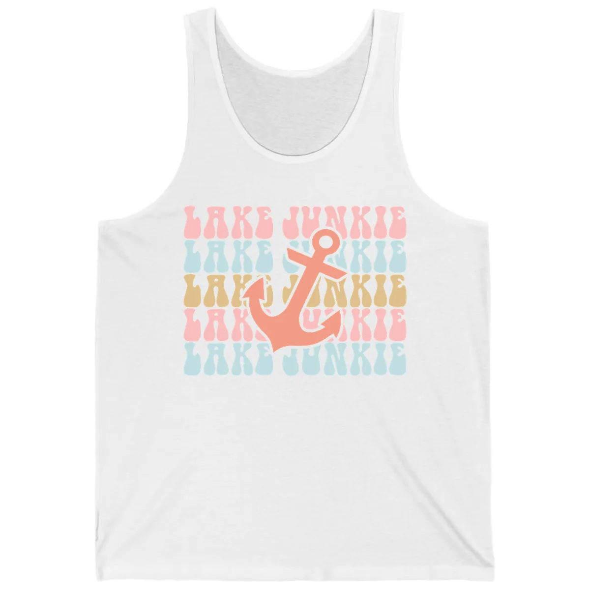 Lake Junkie Retro Anchor Tank in White