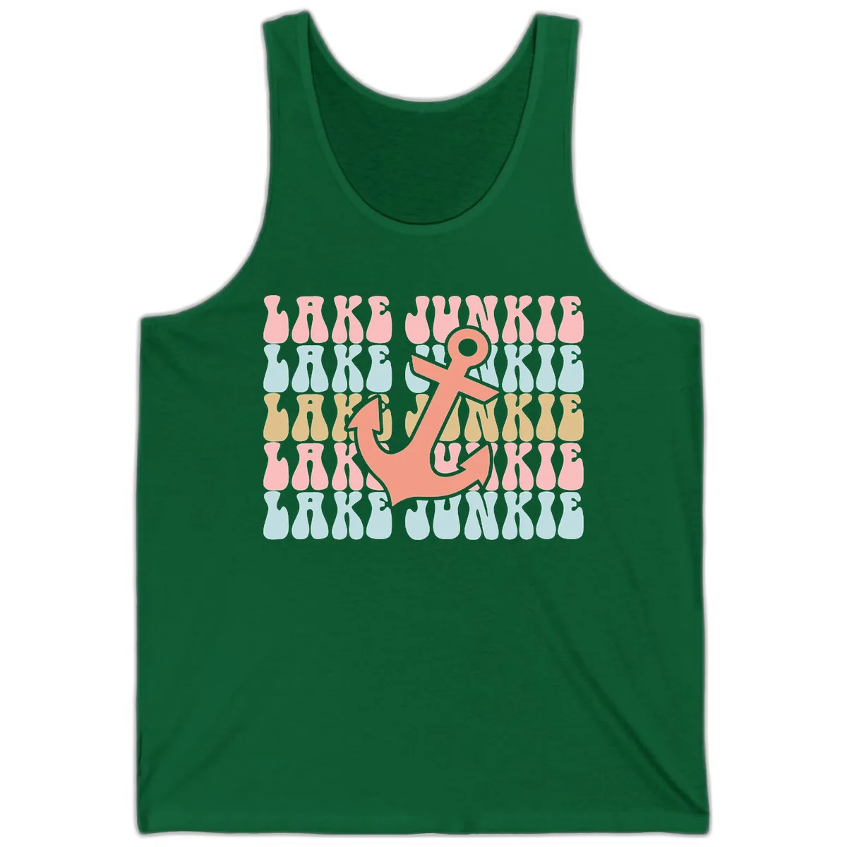 Lake Junkie Retro Anchor Tank in Kelly