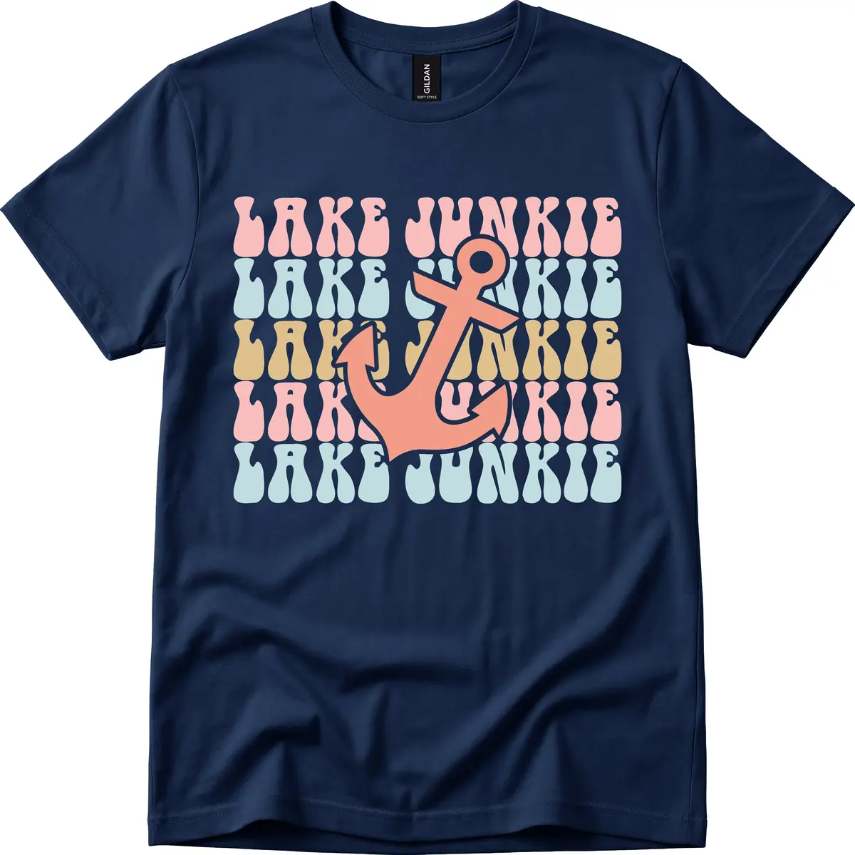 Lake Junkie Retro Anchor T-Shirt in Navy