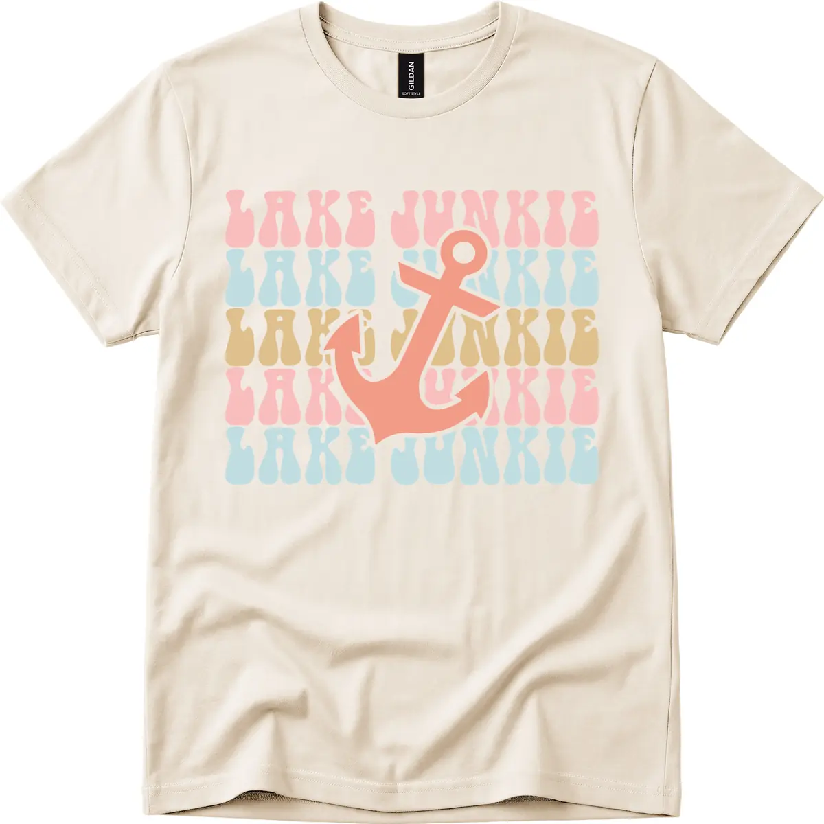 Lake Junkie Retro Anchor T-Shirt in Natural