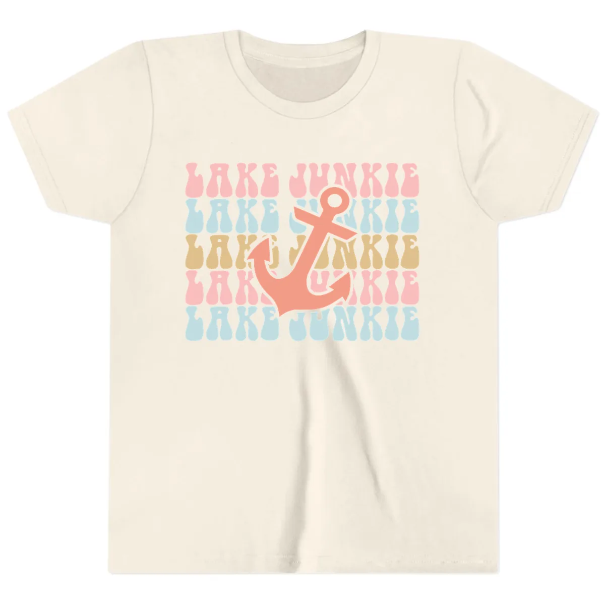 Lake Junkie Retro Anchor Youth T-Shirt in Natural