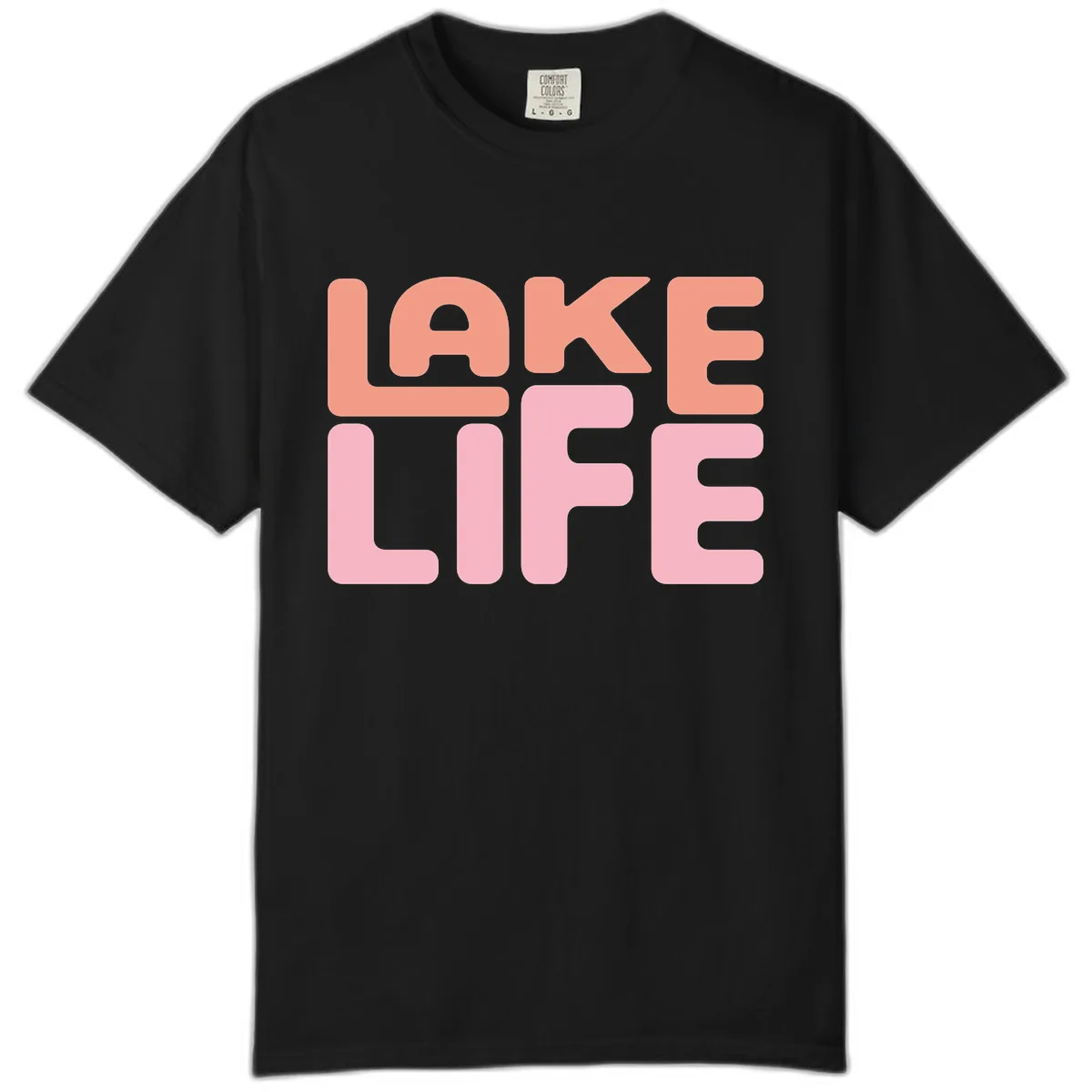 Lake Life Typography Design Comfort Color in Black