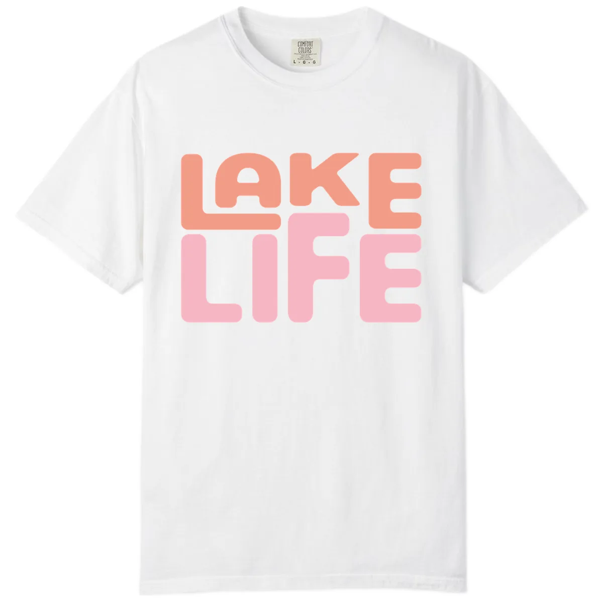 Lake Life Typography Design Comfort Color in White