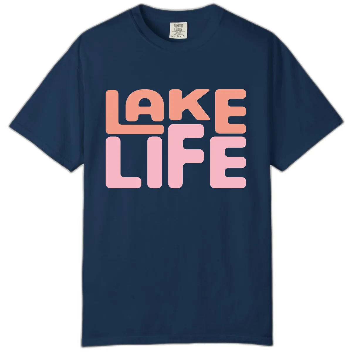 Lake Life Typography Design Comfort Color in Navy