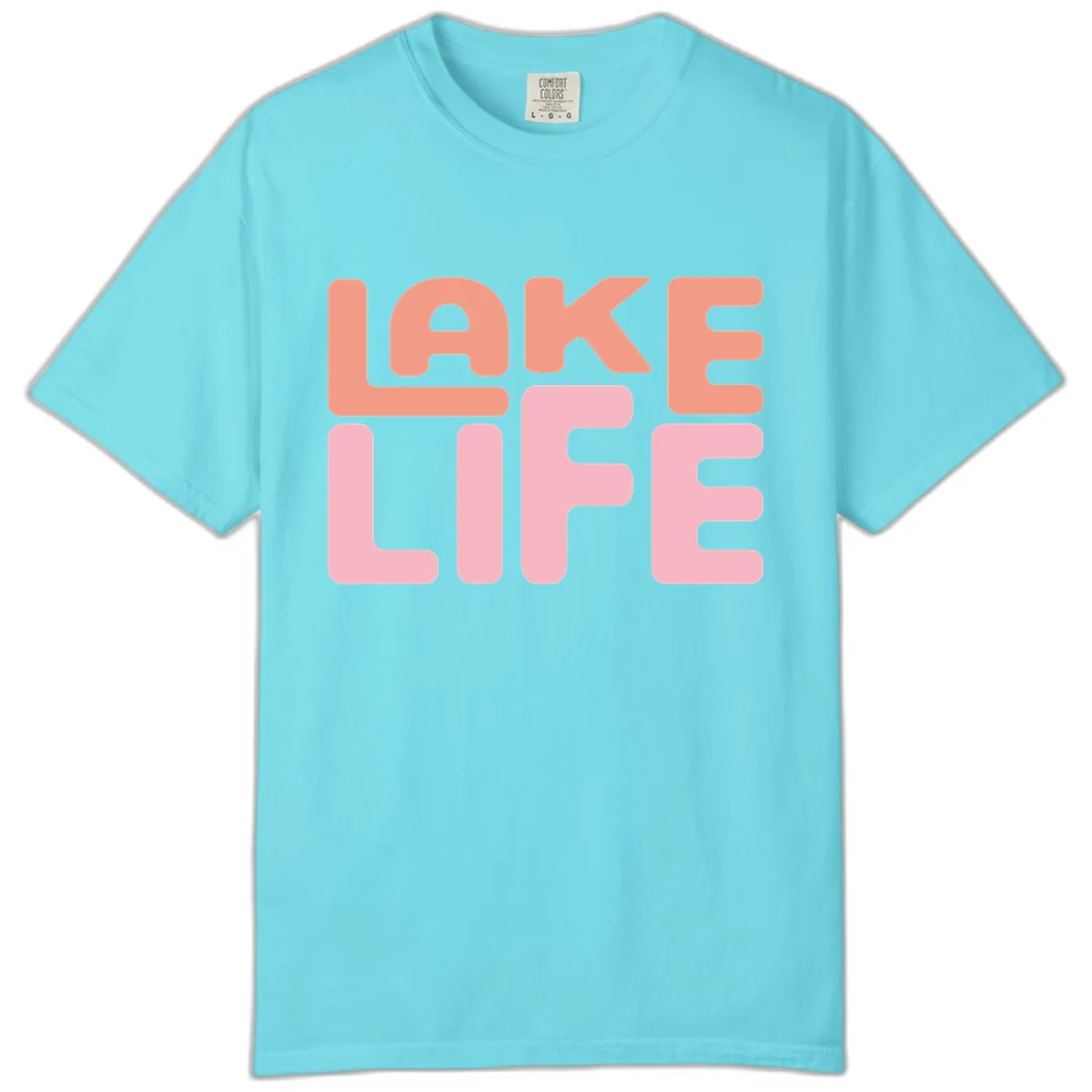 Lake Life Typography Design Comfort Color in Lagoon Blue
