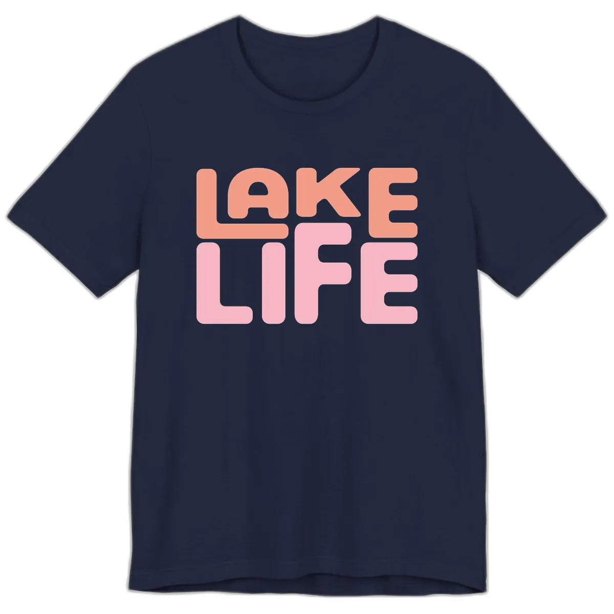 Lake Life Typography Design Premium T-Shirt in Navy