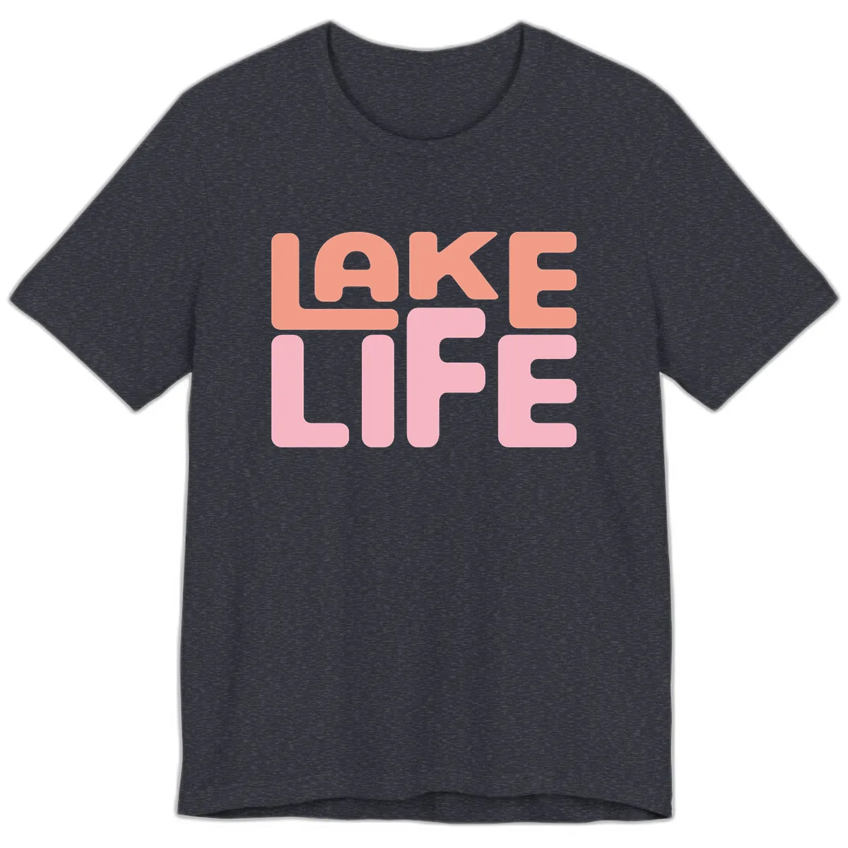 Lake Life Typography Design Premium T-Shirt in Heather Navy
