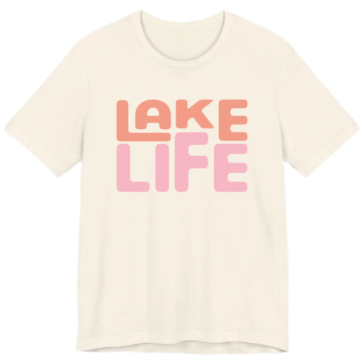 Lake Life Typography Design Premium T-Shirt in Natural